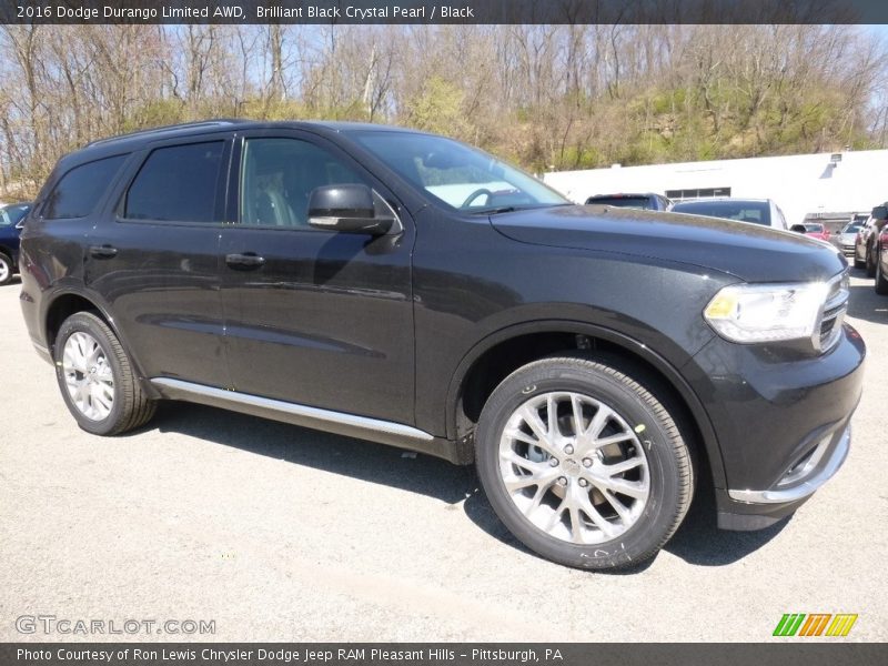 Brilliant Black Crystal Pearl / Black 2016 Dodge Durango Limited AWD