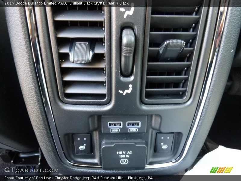 Brilliant Black Crystal Pearl / Black 2016 Dodge Durango Limited AWD