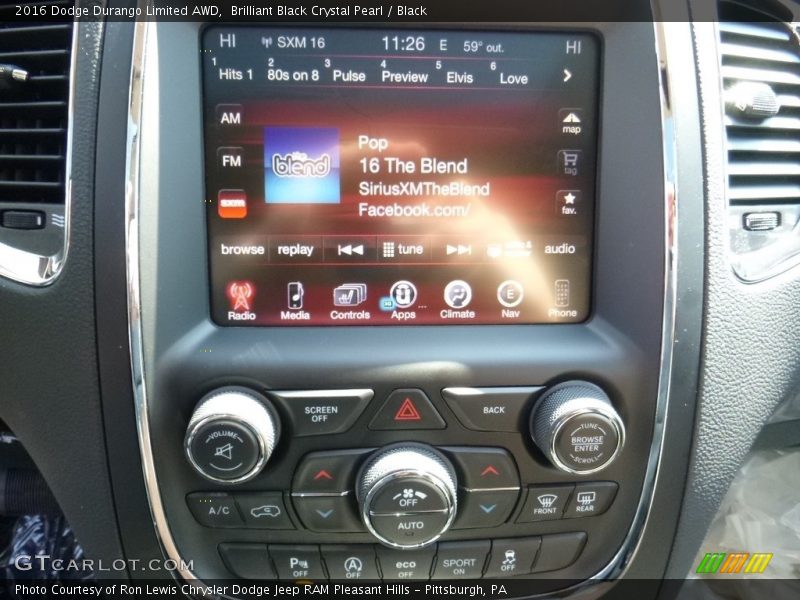 Brilliant Black Crystal Pearl / Black 2016 Dodge Durango Limited AWD