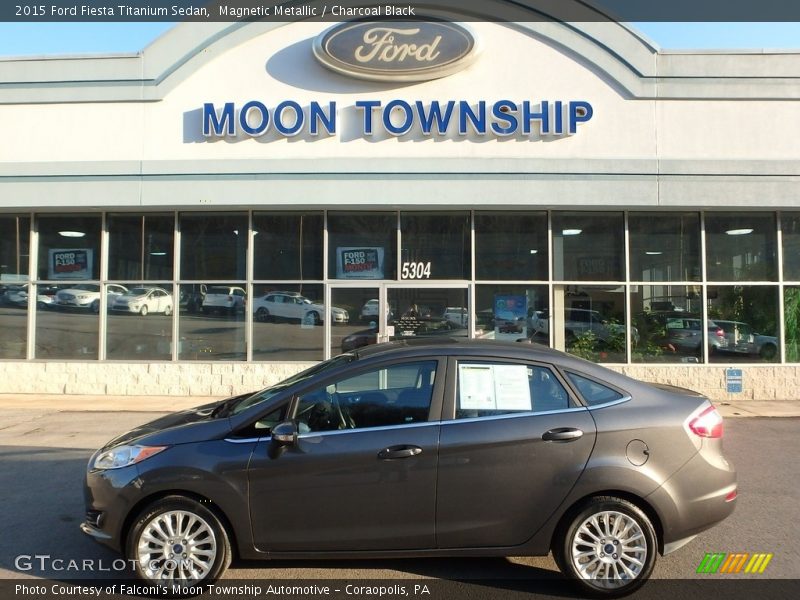 Magnetic Metallic / Charcoal Black 2015 Ford Fiesta Titanium Sedan