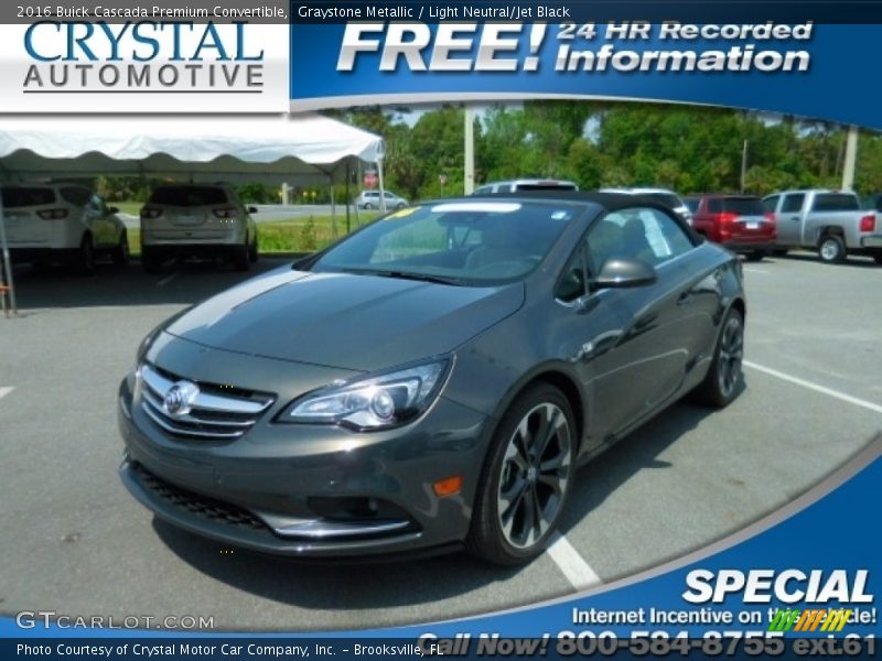 Graystone Metallic / Light Neutral/Jet Black 2016 Buick Cascada Premium Convertible