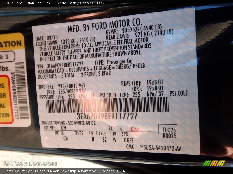 Tuxedo Black / Charcoal Black 2014 Ford Fusion Titanium