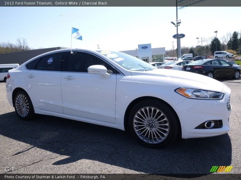 Oxford White / Charcoal Black 2013 Ford Fusion Titanium