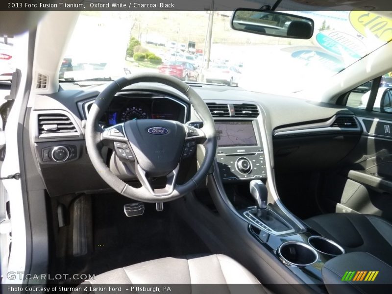 Oxford White / Charcoal Black 2013 Ford Fusion Titanium