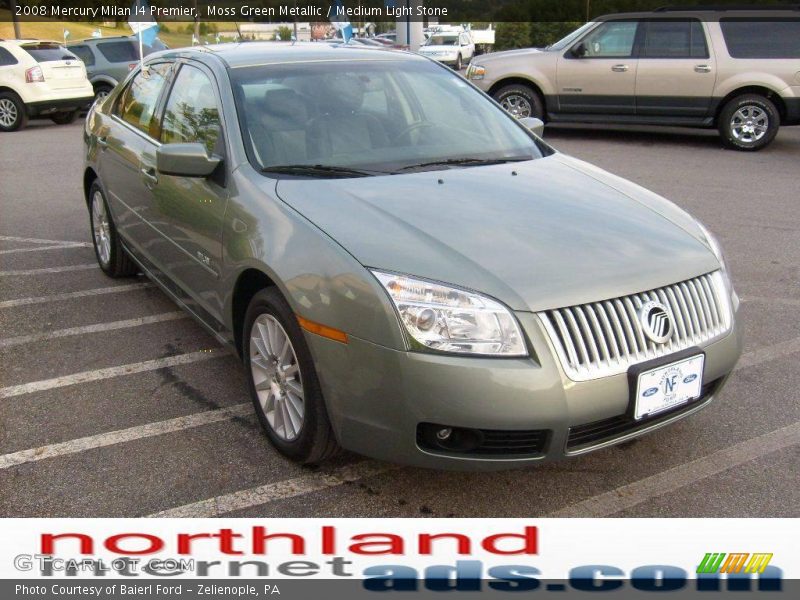 Moss Green Metallic / Medium Light Stone 2008 Mercury Milan I4 Premier