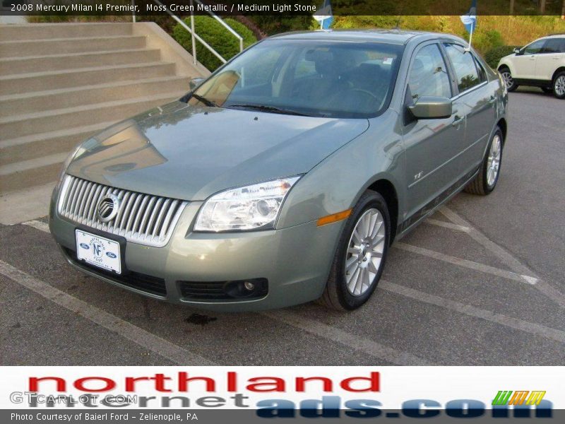 Moss Green Metallic / Medium Light Stone 2008 Mercury Milan I4 Premier