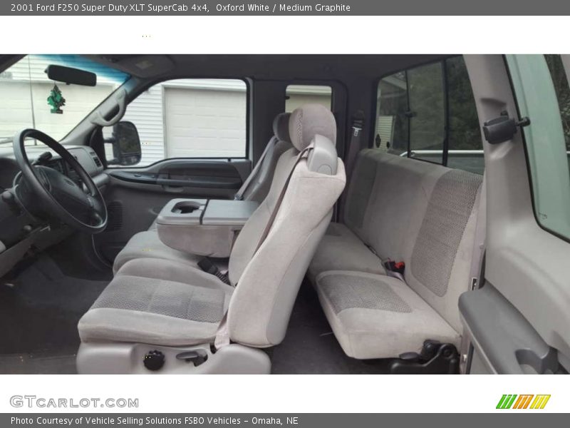 Oxford White / Medium Graphite 2001 Ford F250 Super Duty XLT SuperCab 4x4