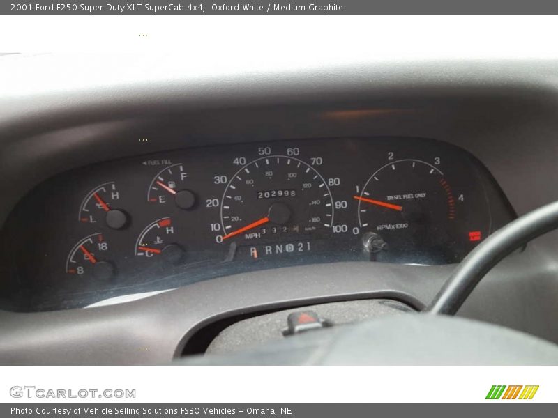 Oxford White / Medium Graphite 2001 Ford F250 Super Duty XLT SuperCab 4x4