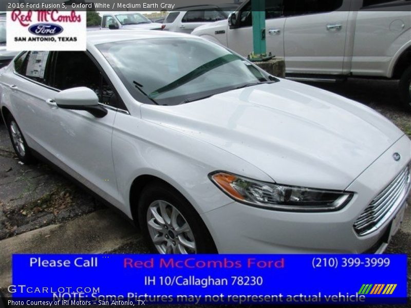 Oxford White / Medium Earth Gray 2016 Ford Fusion S