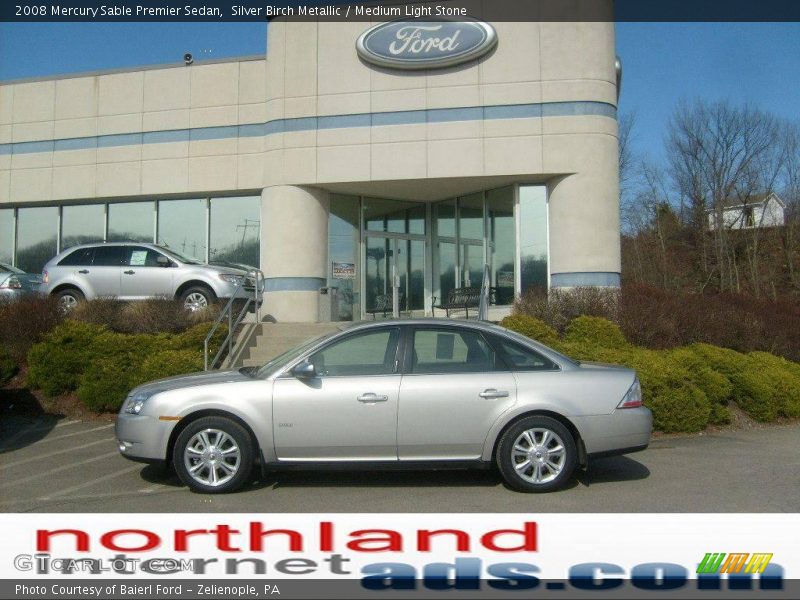 Silver Birch Metallic / Medium Light Stone 2008 Mercury Sable Premier Sedan