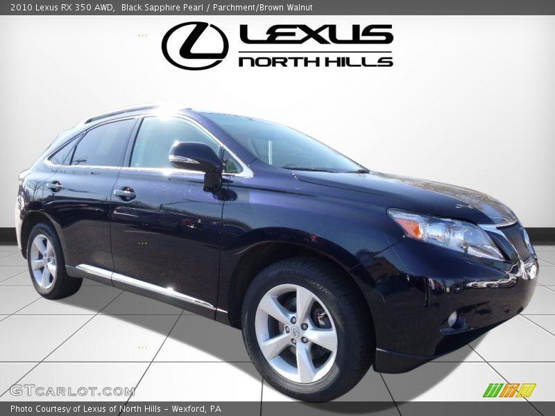 Black Sapphire Pearl / Parchment/Brown Walnut 2010 Lexus RX 350 AWD