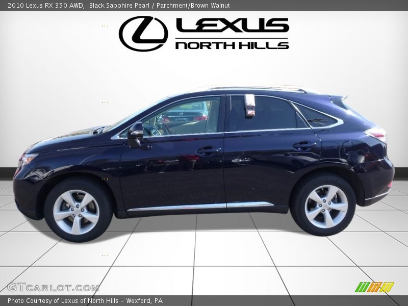 Black Sapphire Pearl / Parchment/Brown Walnut 2010 Lexus RX 350 AWD
