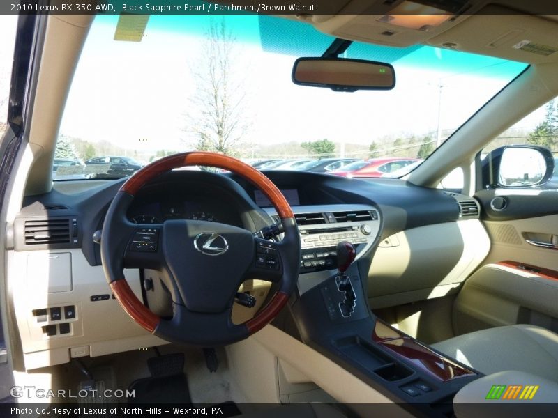 Black Sapphire Pearl / Parchment/Brown Walnut 2010 Lexus RX 350 AWD