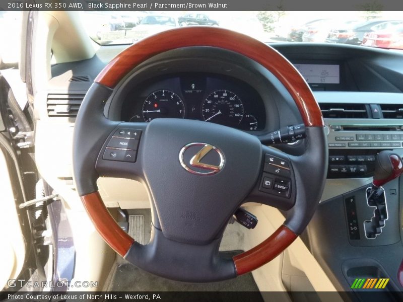Black Sapphire Pearl / Parchment/Brown Walnut 2010 Lexus RX 350 AWD