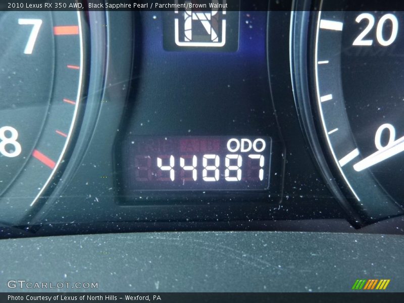 Black Sapphire Pearl / Parchment/Brown Walnut 2010 Lexus RX 350 AWD