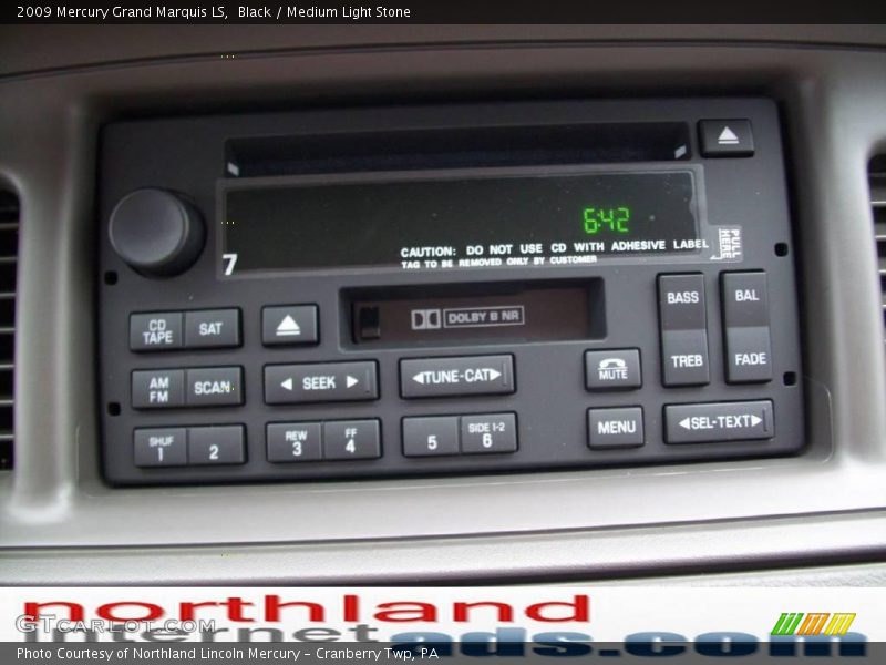 Black / Medium Light Stone 2009 Mercury Grand Marquis LS