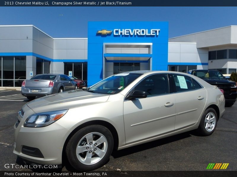 Champagne Silver Metallic / Jet Black/Titanium 2013 Chevrolet Malibu LS