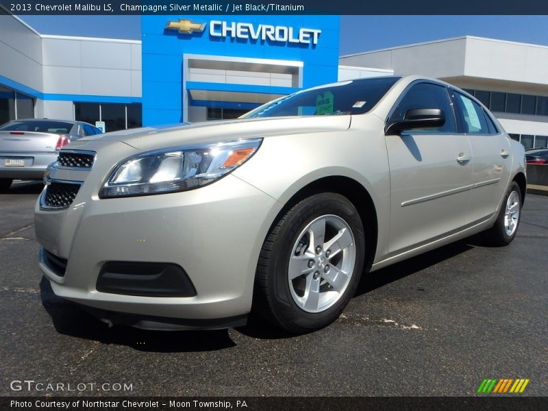 Champagne Silver Metallic / Jet Black/Titanium 2013 Chevrolet Malibu LS