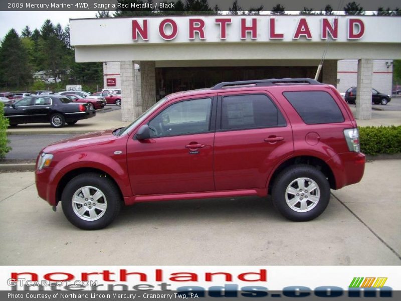 Sangria Red Metallic / Black 2009 Mercury Mariner 4WD