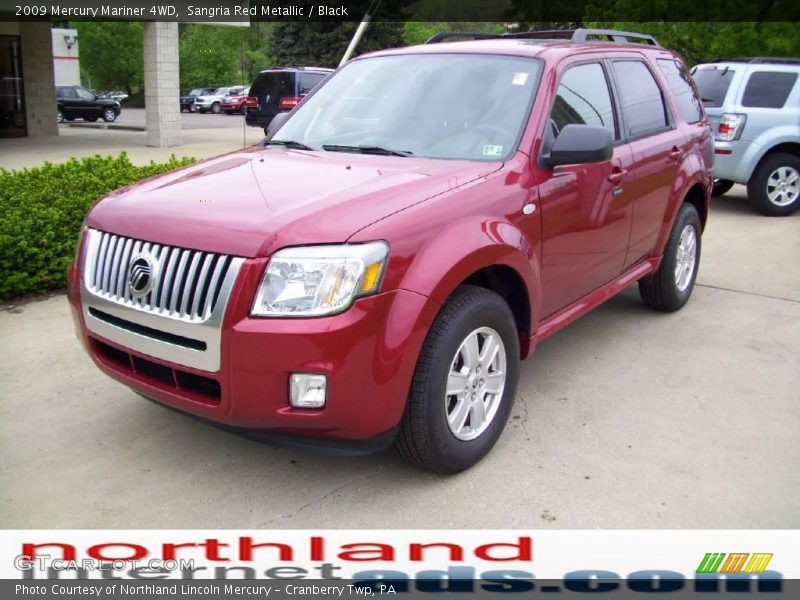 Sangria Red Metallic / Black 2009 Mercury Mariner 4WD