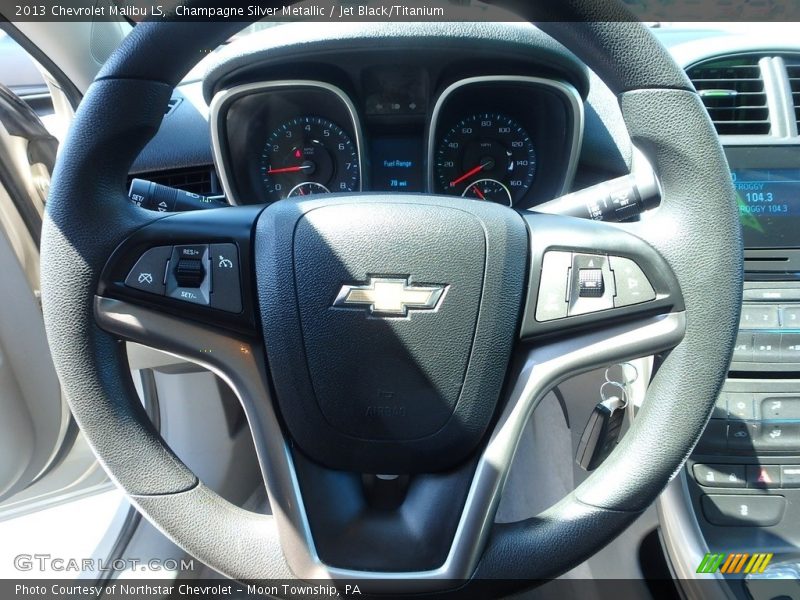 Champagne Silver Metallic / Jet Black/Titanium 2013 Chevrolet Malibu LS