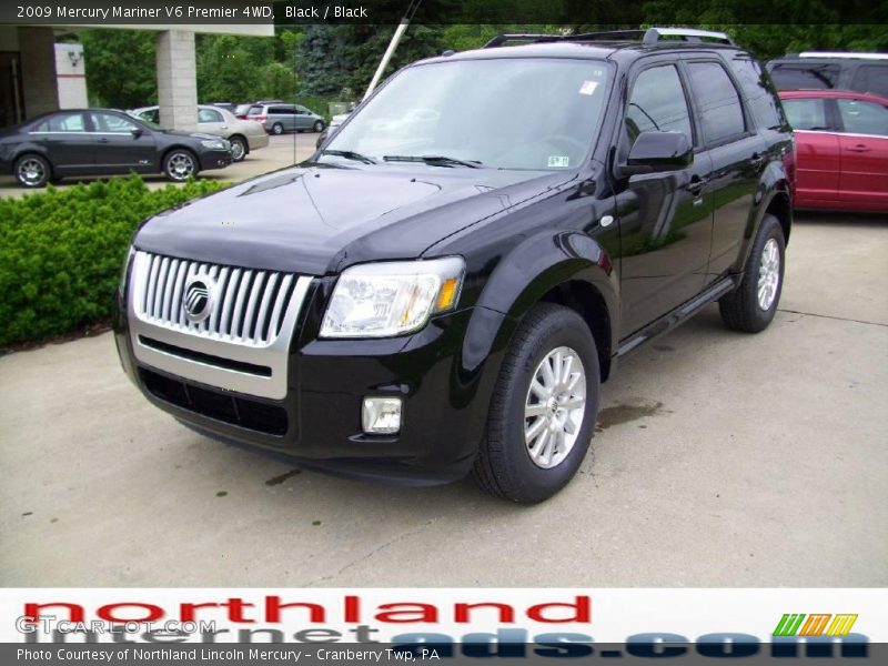 Black / Black 2009 Mercury Mariner V6 Premier 4WD