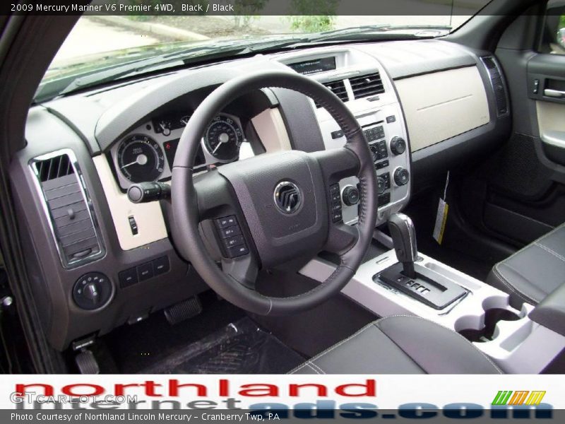 Black / Black 2009 Mercury Mariner V6 Premier 4WD
