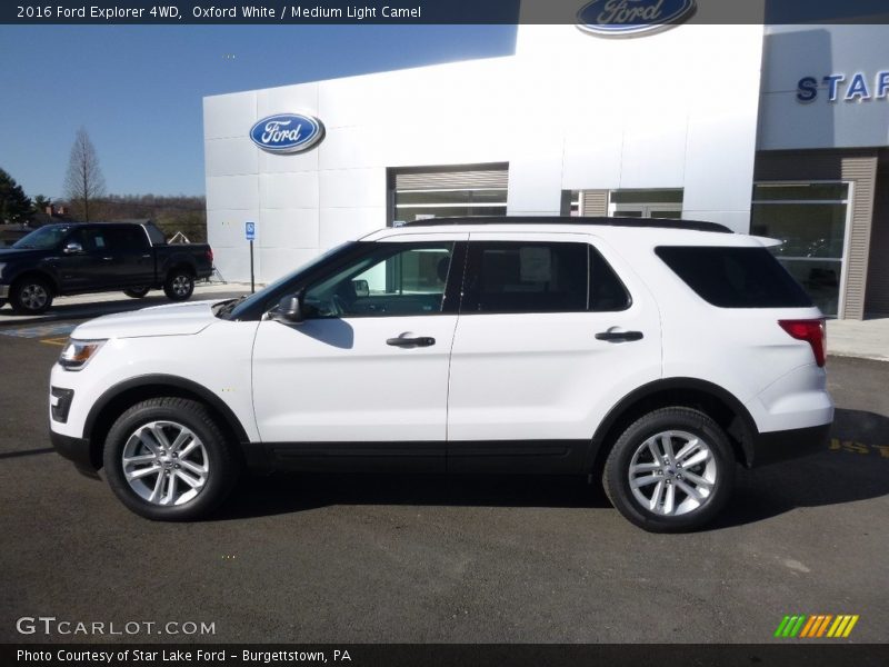 Oxford White / Medium Light Camel 2016 Ford Explorer 4WD