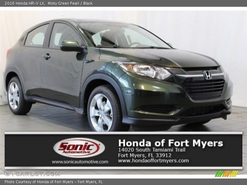 Misty Green Pearl / Black 2016 Honda HR-V LX