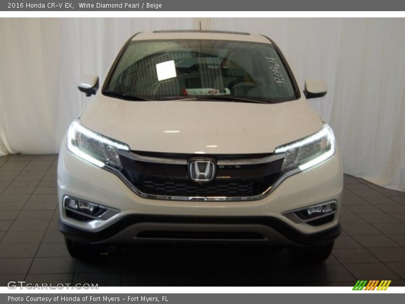 White Diamond Pearl / Beige 2016 Honda CR-V EX