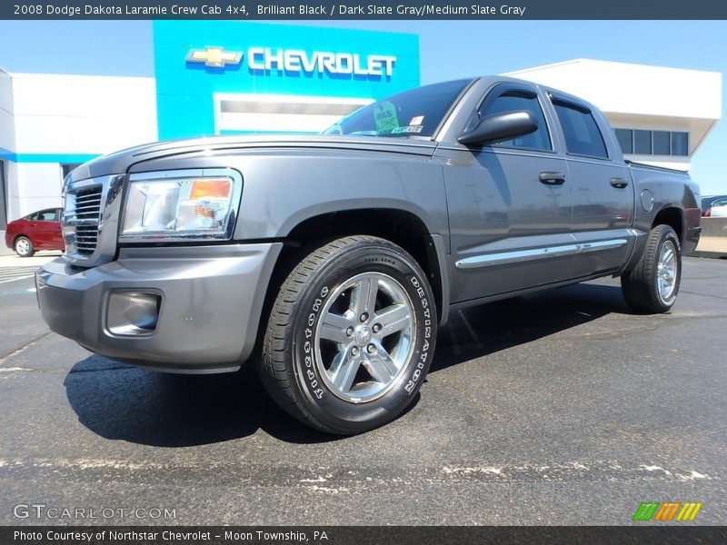 Brilliant Black / Dark Slate Gray/Medium Slate Gray 2008 Dodge Dakota Laramie Crew Cab 4x4