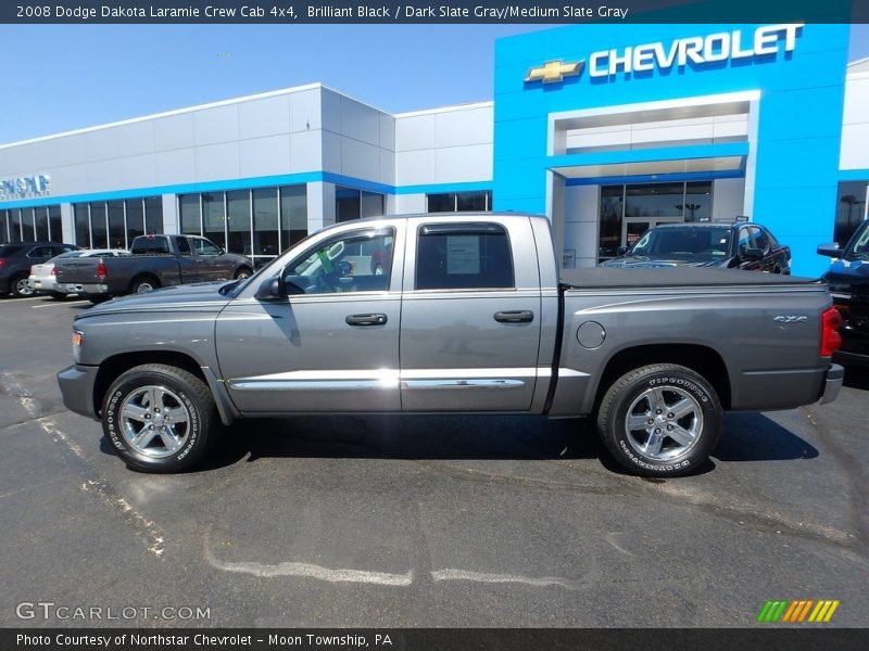 Brilliant Black / Dark Slate Gray/Medium Slate Gray 2008 Dodge Dakota Laramie Crew Cab 4x4
