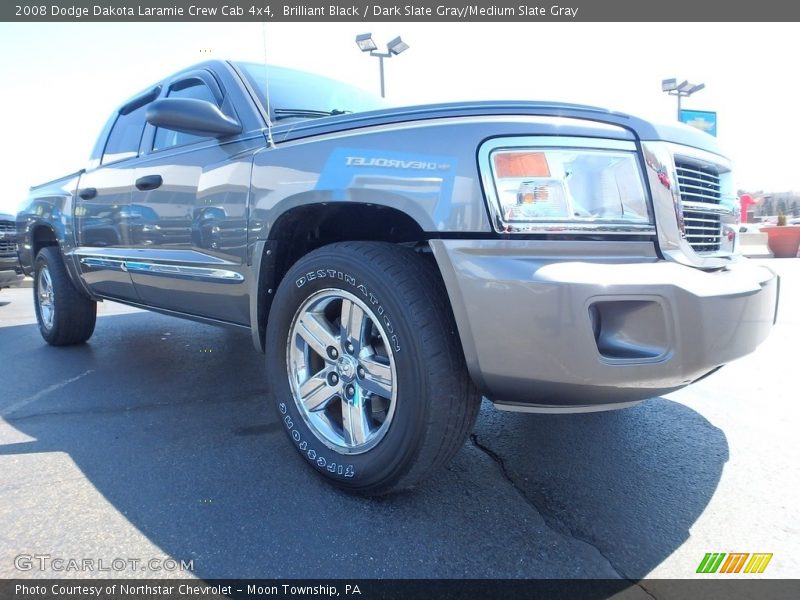 Brilliant Black / Dark Slate Gray/Medium Slate Gray 2008 Dodge Dakota Laramie Crew Cab 4x4