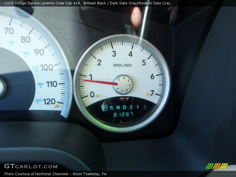 Brilliant Black / Dark Slate Gray/Medium Slate Gray 2008 Dodge Dakota Laramie Crew Cab 4x4