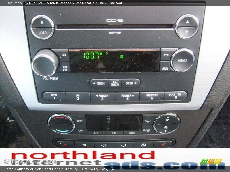 Vapor Silver Metallic / Dark Charcoal 2009 Mercury Milan V6 Premier