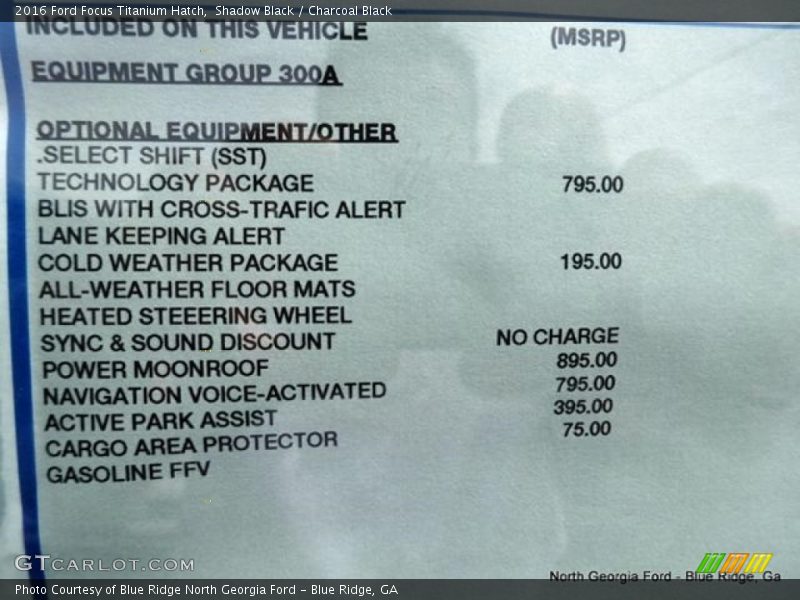 Shadow Black / Charcoal Black 2016 Ford Focus Titanium Hatch