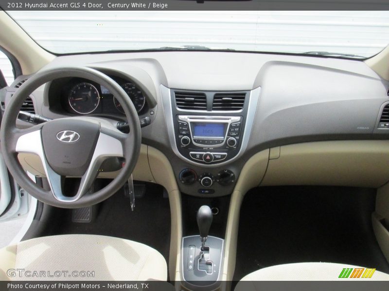 Century White / Beige 2012 Hyundai Accent GLS 4 Door