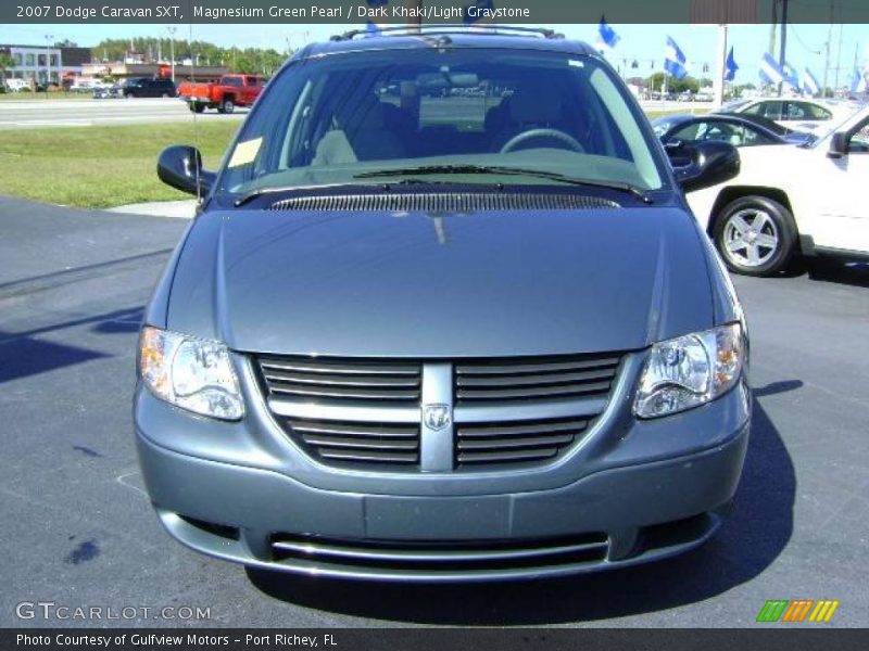 Magnesium Green Pearl / Dark Khaki/Light Graystone 2007 Dodge Caravan SXT