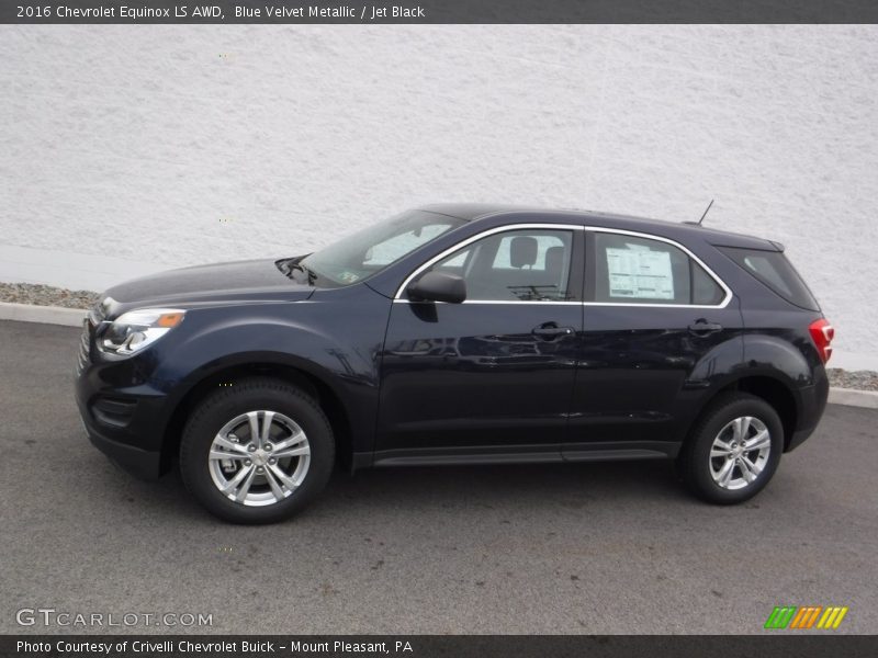 Blue Velvet Metallic / Jet Black 2016 Chevrolet Equinox LS AWD