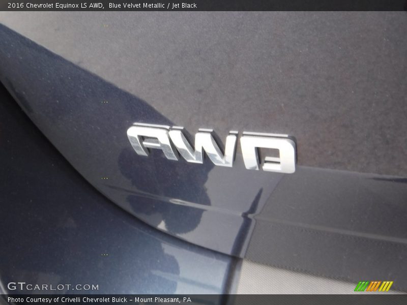 Blue Velvet Metallic / Jet Black 2016 Chevrolet Equinox LS AWD