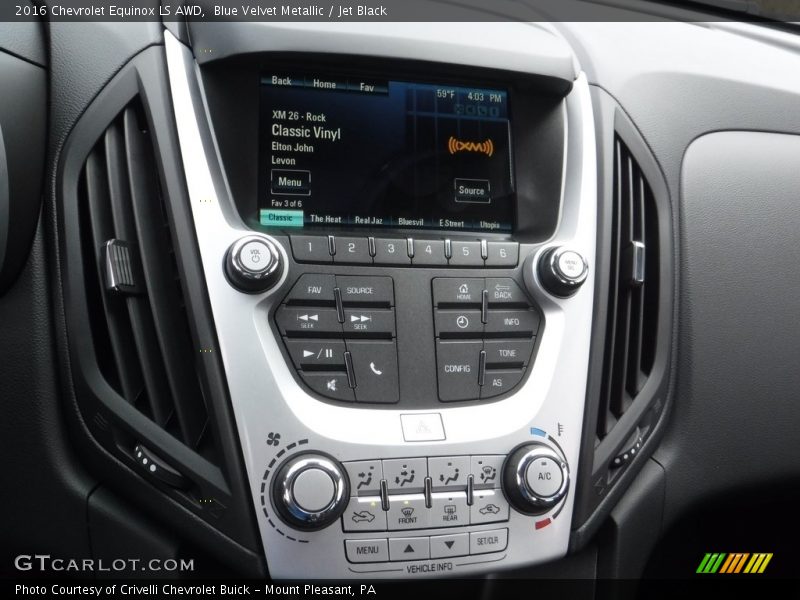 Blue Velvet Metallic / Jet Black 2016 Chevrolet Equinox LS AWD
