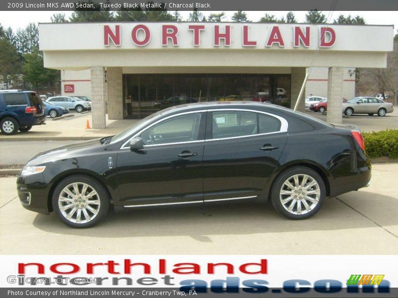 Tuxedo Black Metallic / Charcoal Black 2009 Lincoln MKS AWD Sedan