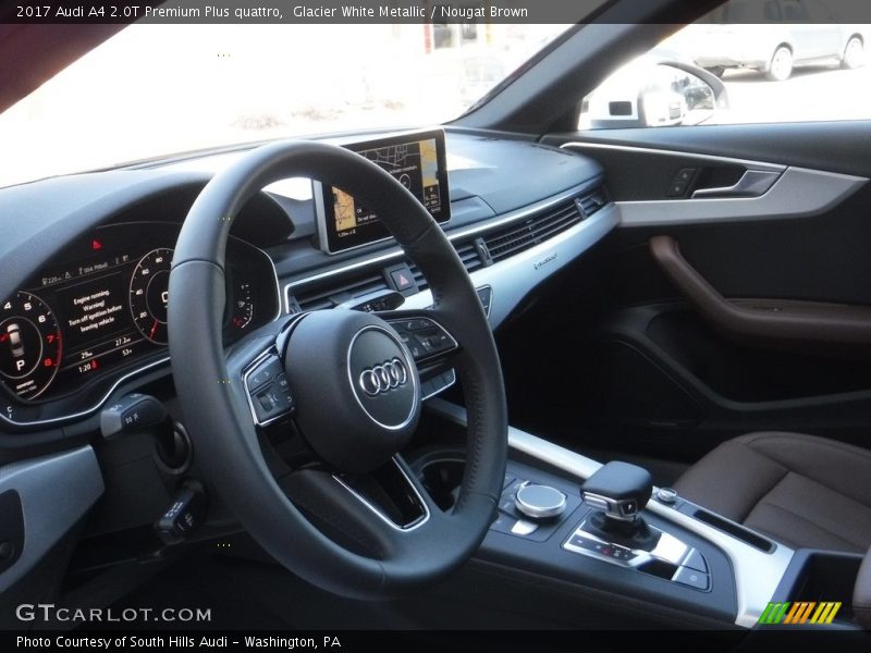 Glacier White Metallic / Nougat Brown 2017 Audi A4 2.0T Premium Plus quattro