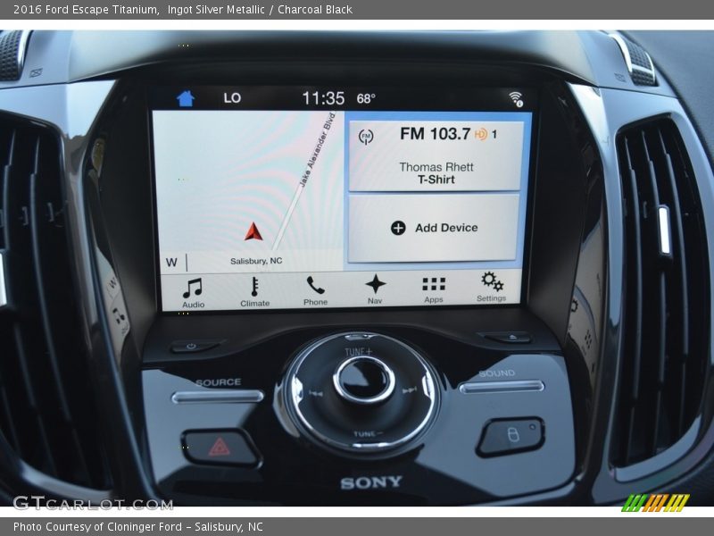 Ingot Silver Metallic / Charcoal Black 2016 Ford Escape Titanium