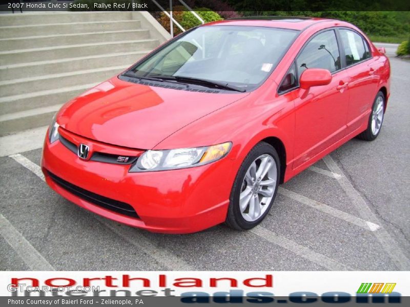 Rallye Red / Black 2007 Honda Civic Si Sedan