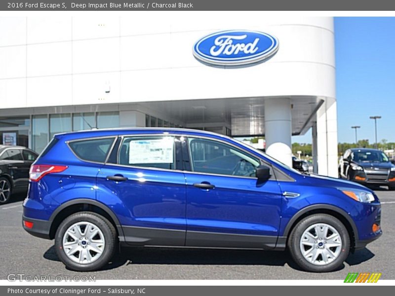 Deep Impact Blue Metallic / Charcoal Black 2016 Ford Escape S
