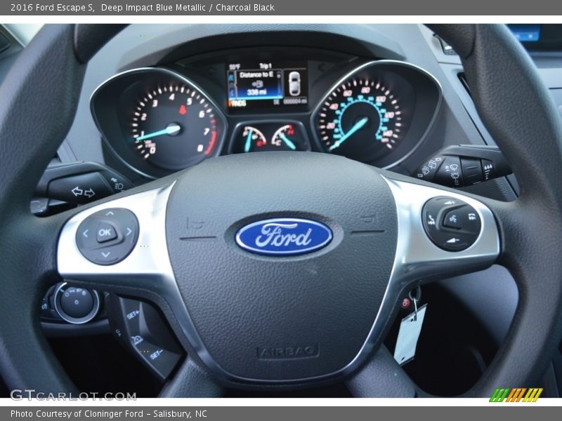Deep Impact Blue Metallic / Charcoal Black 2016 Ford Escape S