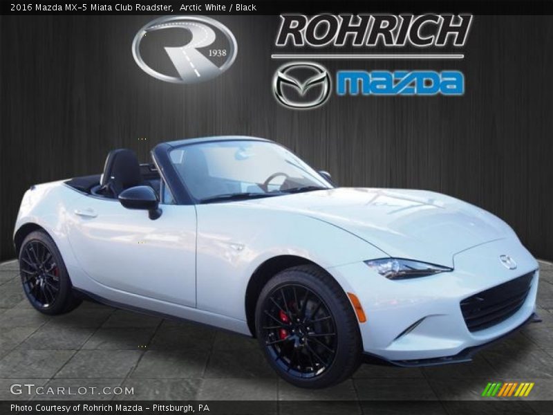 Arctic White / Black 2016 Mazda MX-5 Miata Club Roadster