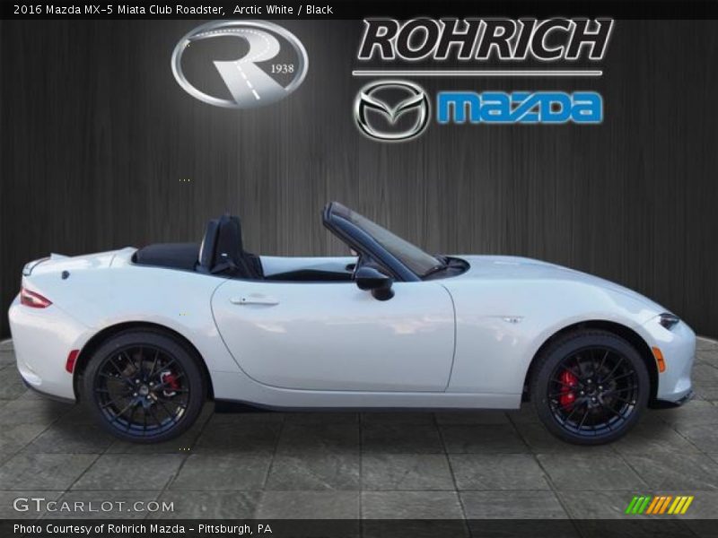 Arctic White / Black 2016 Mazda MX-5 Miata Club Roadster
