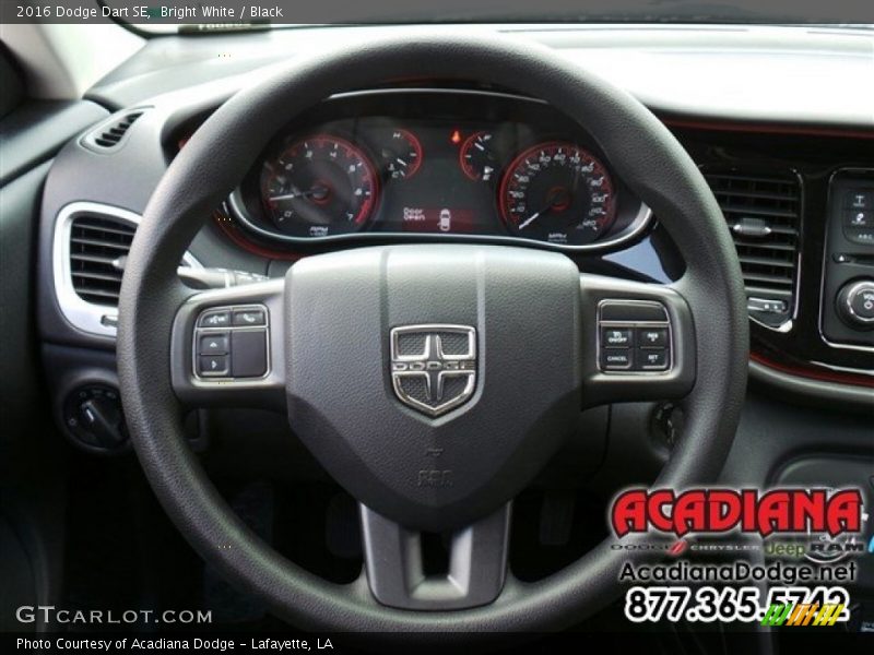 Bright White / Black 2016 Dodge Dart SE